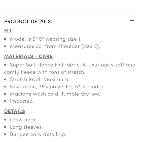 NWT! Torrid Supersoft Fleece Bungee Sweatshirt. 1X - Picture 8 of 8